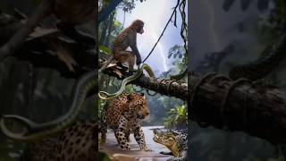 “The Monkey’s Jungle Escape 🐒🌧️ | Hyper Realistic Survival Story”#shorts #monkey #animals