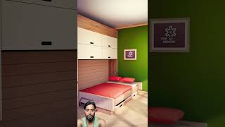 2 Bed Space Saving Furniture 3D Design 🔥