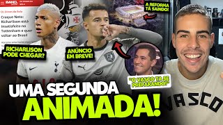 ESPERA PELO ANÚNCIO DE COUTINHO, STAFF DE RICHARLISSON FALOU SOBRE O VASCO, REFORMA DO CALDEIRÃO E+