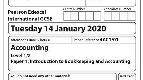 IGCSE January 2020 Accounting Paper  HD 720p