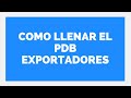 👍 COMO LLENAR EL PDB EXPORTADORES 👉 Estudio Contable En Lima