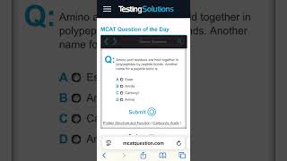 Mcat biochemistry practice question.