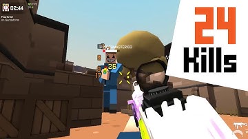 Krunker Game Play - 24 Kills - Playing as Run N Gun (SMG skin "TV Strike")