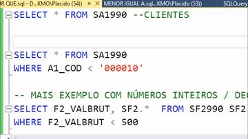 SQL - OPERADOR MENOR QUE  | Banco de Dados | SQL Server | TOTVS PROTHEUS