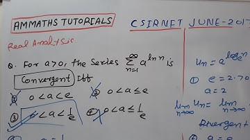 CSIR NET JUNE Q.31 SET-C MATHS SOLUTION,Real Analysis-Convergence of series