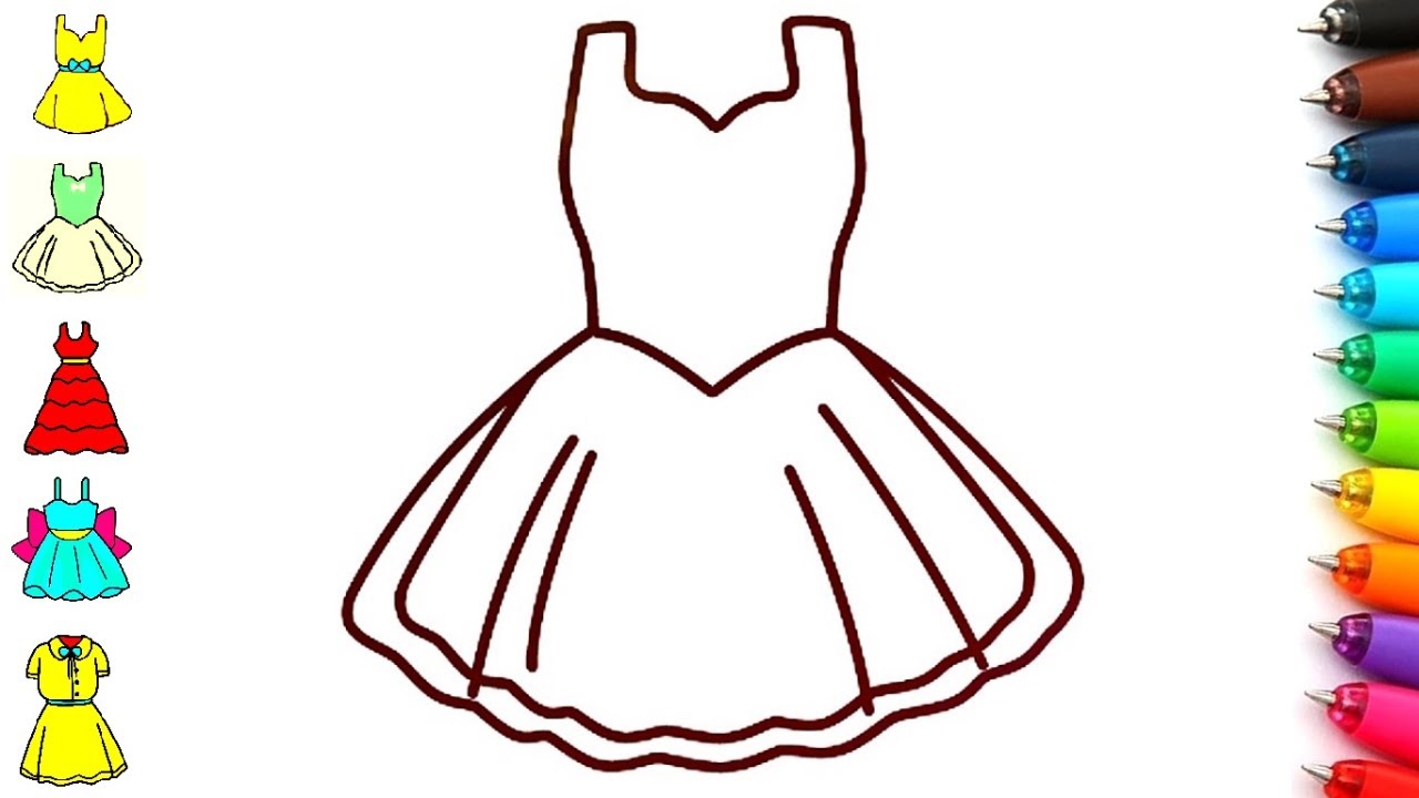 draw barbie dress