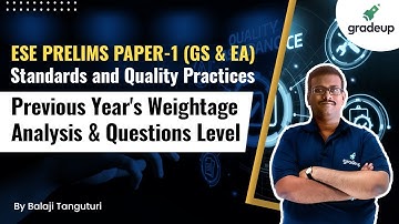 Free Crash Course ESE 2021 | Weightage Analysis of Basics of Standards & Quality Practice | Gradeup