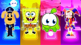 Sheriff Labrador - SpongeBob - Om Nom - The Amazing Digital Circus - Tiles Hop EDM Rush