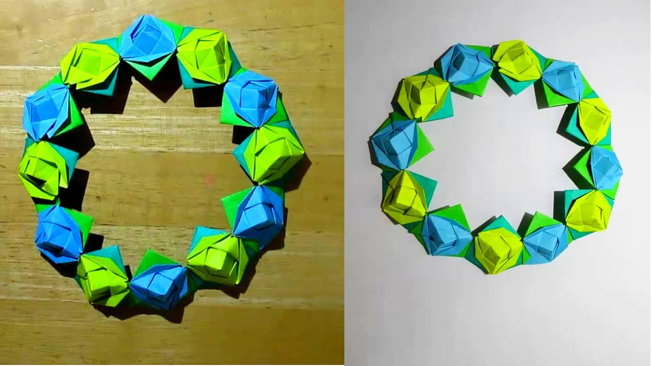 Origami Wreath Origami Modular Wreath 12piece Origami Wreath