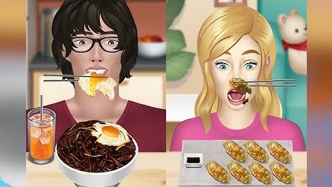 ASMR -  Rameyon nodles, dumplings, egg noodles and juice | mega mukbang android game play #8