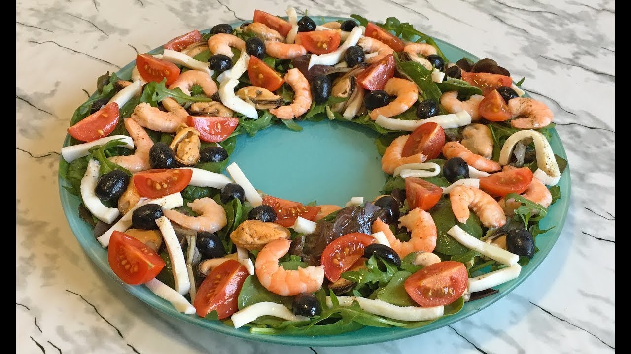 Свежайший Салат "Морской Бриз" Прекрасное Украшение Праздничного Стола