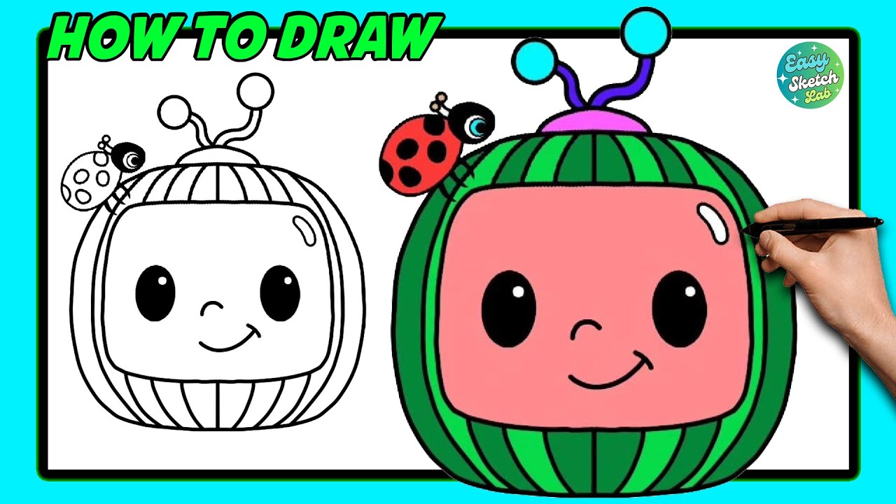 How to Draw Cute COCOMELON! Step-by-step Tutorial - YouTube