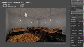 Room with 9 Tables Path Tracing