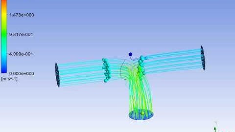 Cold and Hot Flow mixing in a faucet Velocity Streamline
