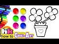 How To Draw Flowers | Simple Art For Kids | HooplaKidz How To | Chiki Art