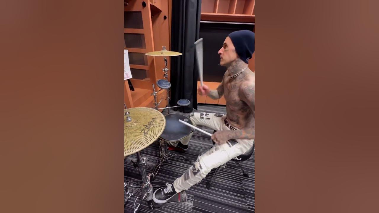 Travis Barker Practicing Drums
