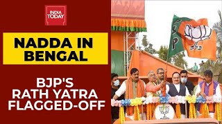 Bengal Polls: JP Nadda Flags Off BJP's Rath Yatra, Launches Blistering Attack On Mamata Banerjee