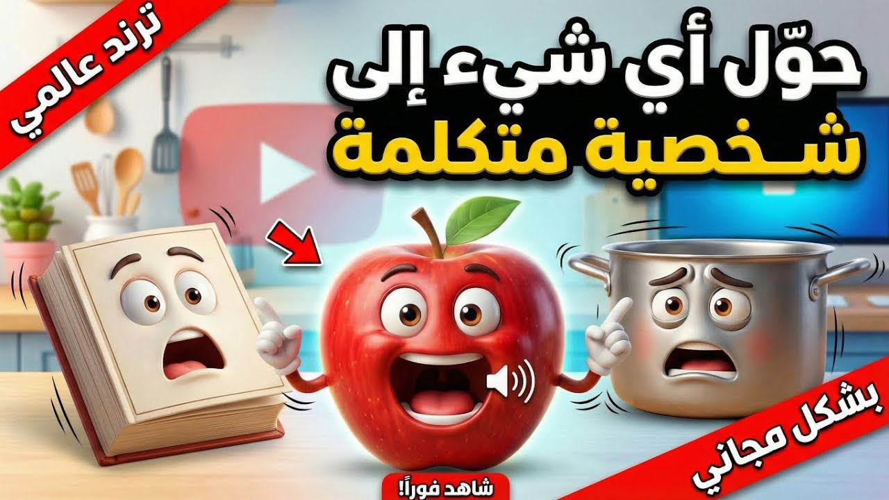 ترند عالمي - طريقة إنشاء فيديوهات للأشياء المتكلمة بالذكاء الإصطناعي بشكل مجاني خطوة بخطوة. 