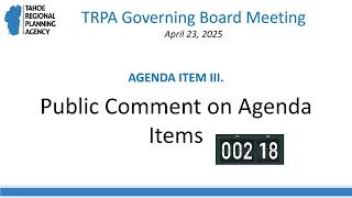 TRPA Governing Board - April 23, 2025