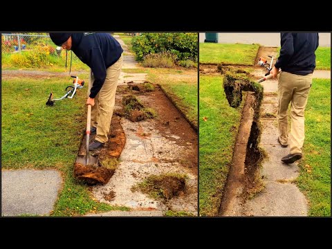 Overgrown SIDEWALK Hasn''''t Been EDGED In Years | Let''''s CUT & PEEL