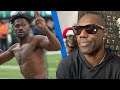 Terrell Owens reacts to Antonio Brown leaving during the game in the Buccaneers-Jets matchup