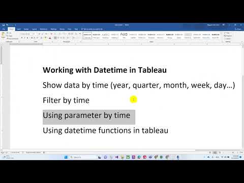 Using DateTime in Tableau: Show data; Filter; Using parameter; datetime ...