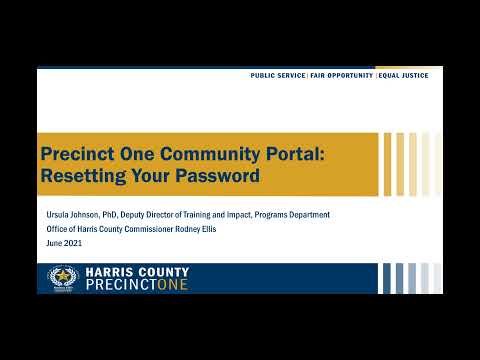 Community Portal: Reset Your Password