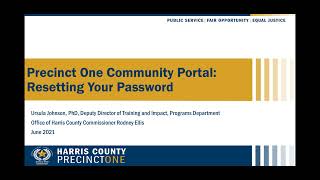 Community Portal: Reset Your Password