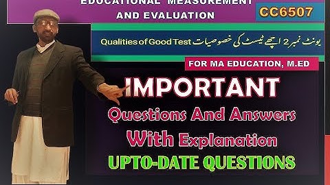 Educational measurement and evaluation # important questions with answers 6507 unit 2 #  AIOU