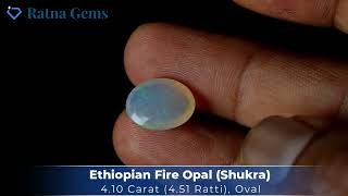 Product Video for: Ethiopian Fire Opal 4.10 Carat (4.51 Ratti) — Oval Cut