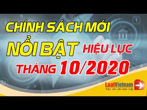 Chính Sách Mới Nổi Bật Có Hiệu Lực Tháng 10/2020 | LuatVietnam