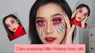 Cara gampang bikin makeup rainbow tears 🌈✨ Resimi