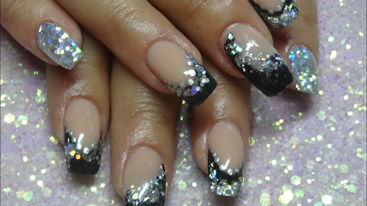 Black Agate Press on Nails | Gold Glitter Agate | FancyB Nails – FancyB  Press on Nails