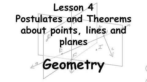 Geometry Lesson 4 - Postulates and Theorems about points lines and planes - Saxon 4