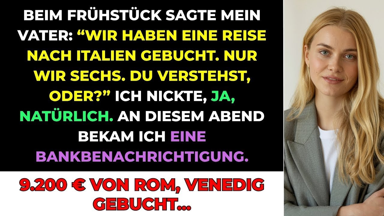 Mein Vater verkündete beim Frühstück: „Wir haben eine Reise nach Italien gebucht, nur wir sechs. Du verstehst das, oder?“ Er sah nicht mich an, sondern die Brötchen. Ich sagte „Natürlich“, wie...