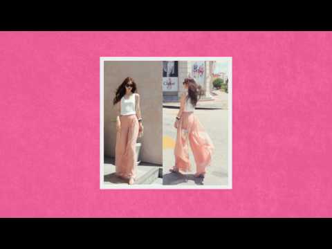 High Waist Chiffon Wide Leg Pants