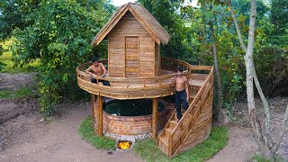 How To Build Greative Efficient Bamboo House And Brick Swimming Pool Heating Systems In forest