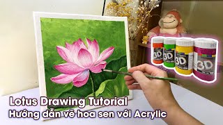 Hướng Dẫn Vẽ Hoa Sen Đơn Giản Với Màu Acrylic