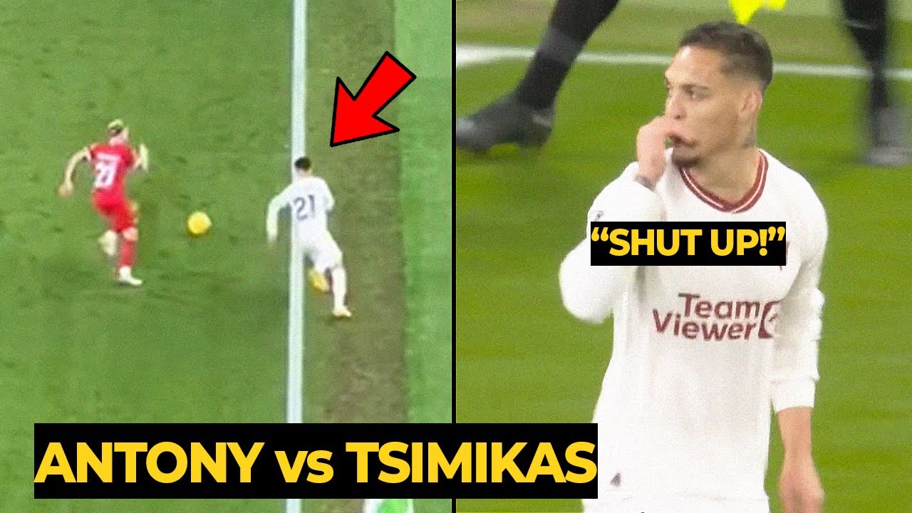 The moment Antony losing his speed skills vs Tsimikas | Manchester United News
