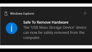 fix safe to remove hardware notification message missing on ejecting external devices on windows 10