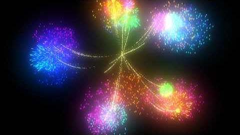 Autodesk MAYA 2009 - fireworks effect animation scene with sound