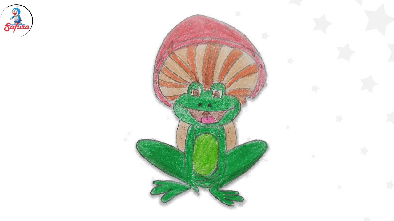 How To Draw A Frog With A Mushroom Hat