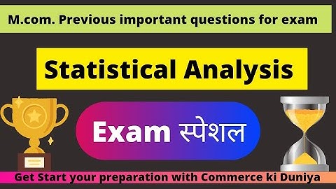 Statistical Analysis important questions for exam M.com. previous #mjpruexam2022 #exampreparation