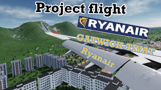 Ryanair Flight from Gatwick to Tivat Project flight