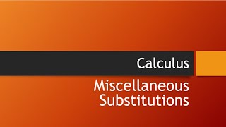 Miscellaneous Substitutions