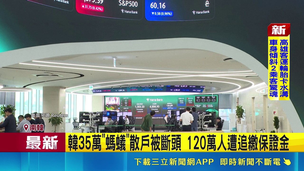 韓國股市崩盤現場!35萬散戶遭斷頭120萬人追繳 槓桿ETF釀災|三立新聞LIVE