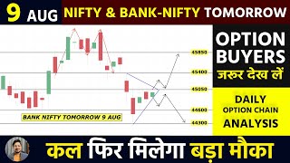 Bank Nifty Tomorrow Prediction | NIFTY ANALYSIS & PREDICTION TOMORROW 9 AUG Share Market Bank Nifty