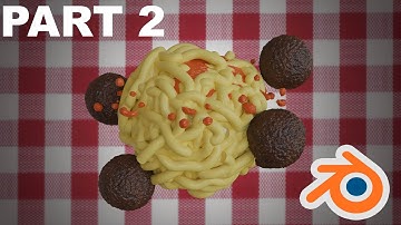 Create a blender animation: spaghetti and meatballs part 2
