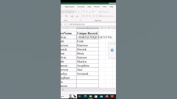 🔥UNIQUE and  Sort function in Excel |Excel tips#excelhacks #exceltips