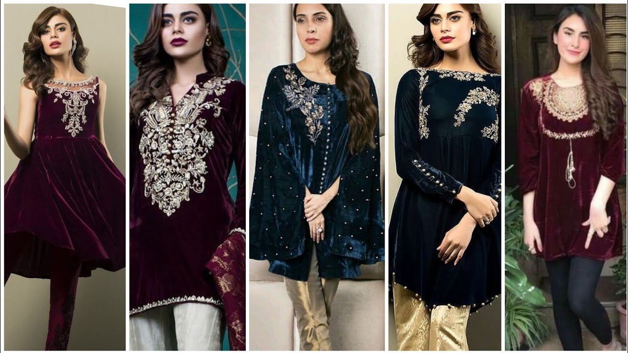 Most trending  Fashion trend  Embroidered velvet  kurtis' Velvet Cutting &Trick, Helpful Vedio dankn